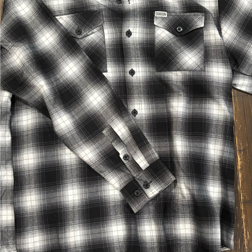 DIXXON Men's Monochrome Plaid Button Down Shirt